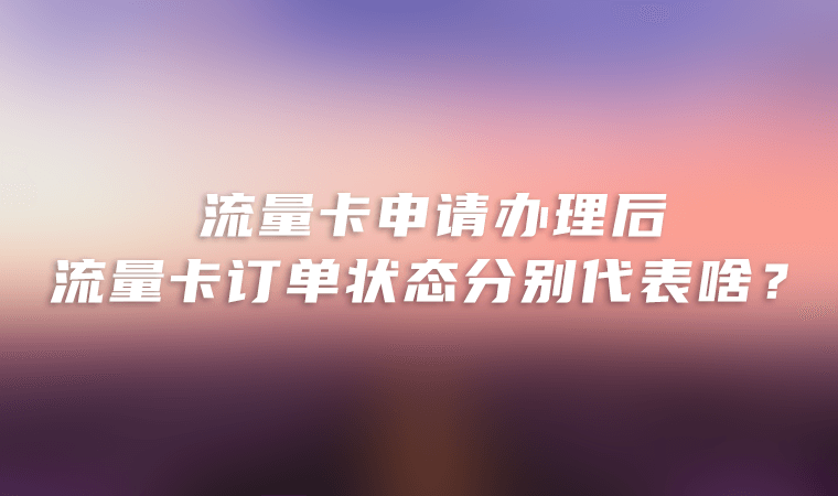 流量卡申请办理后，流量卡订单状态分别代表啥？-卡七七